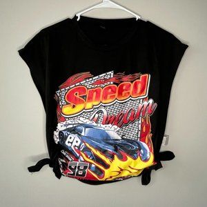 Black Cropped Graphic Tee